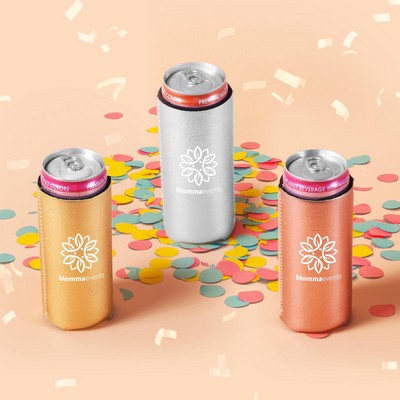 12 oz Slim Metallic Neoprene Can Cooler